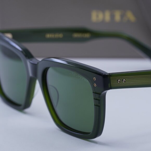 Dita DTS757-A-05 SEQUOIA Square Sunglasses - Dark Green/Green - Picture 6 of 9